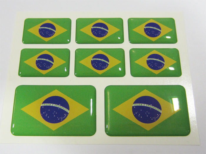 Pegatina Banderas Brasil 3D Relieve